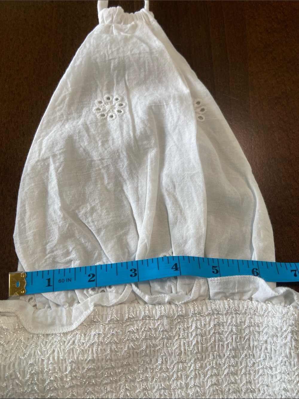 Urban Outfitters Millie White Eyelet Smocked Romper, size L. NWT - Picture 14 of 16
